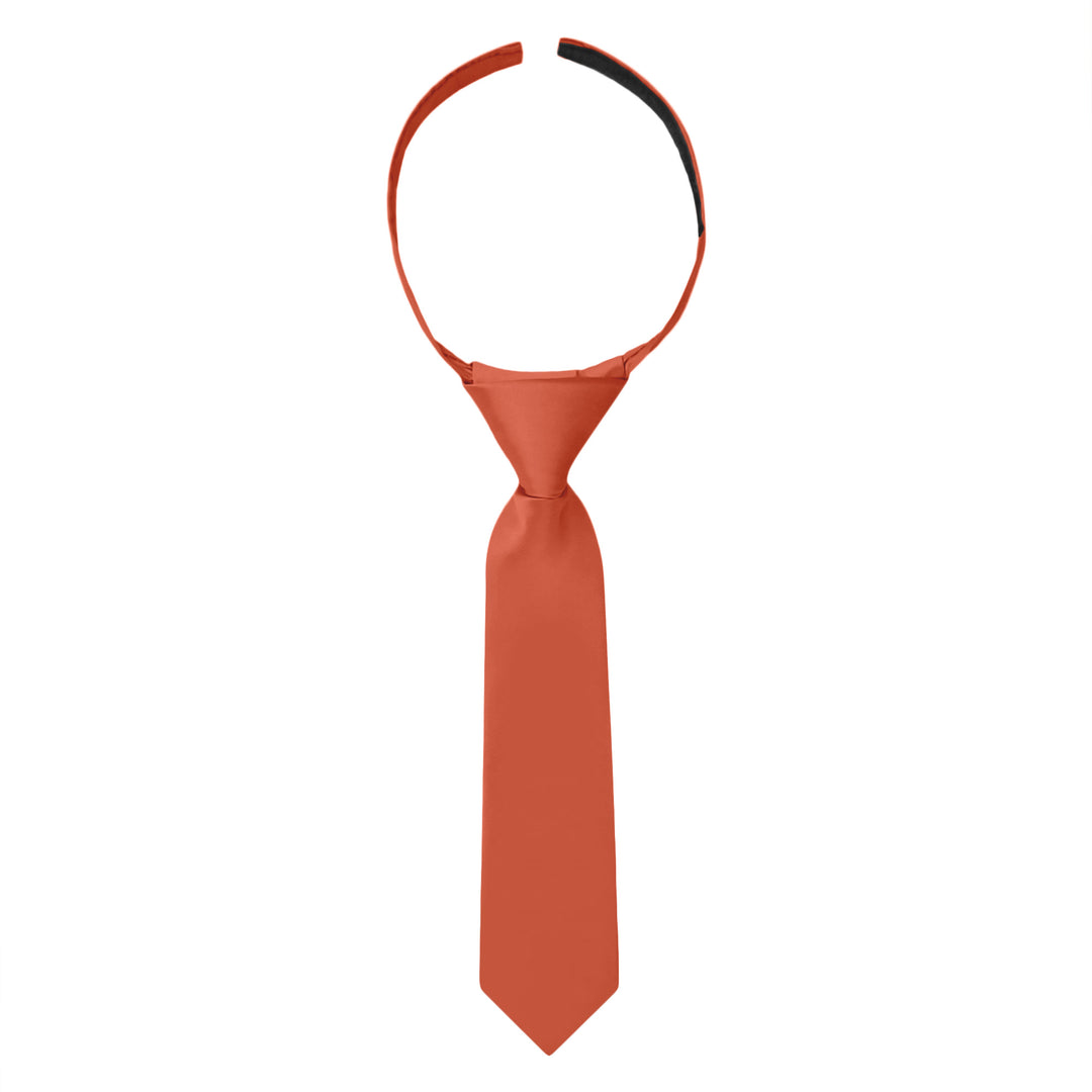 Baby's Solid 8" Hook-and-Loop Band Tie - Rust