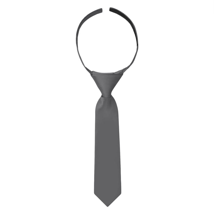 Baby's Solid 8" Hook-and-Loop Band Tie - Charcoal