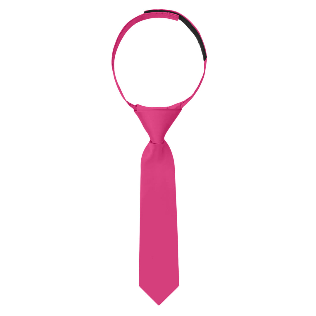 Baby's Solid 8" Hook-and-Loop Band Tie - Fuchsia Pink