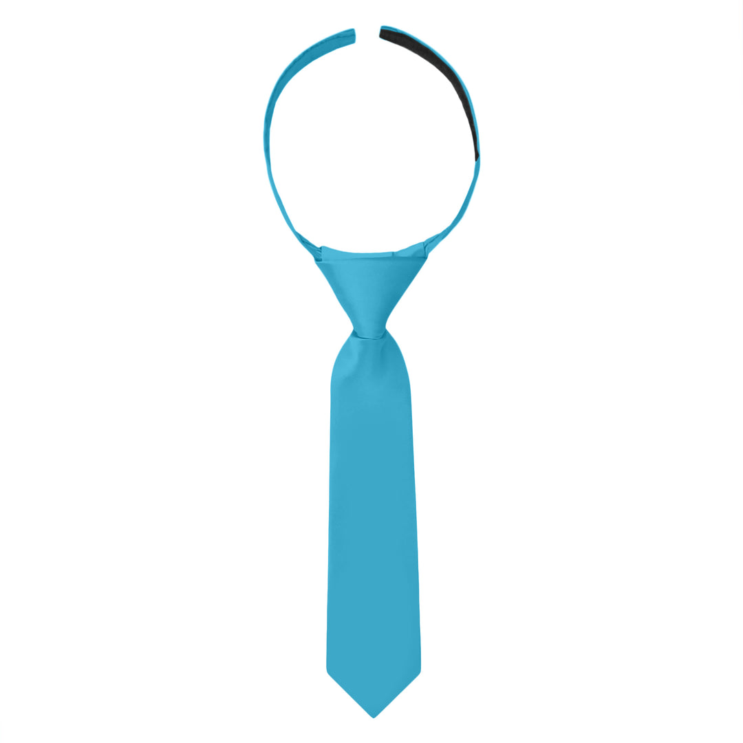 Baby's Solid 8" Hook-and-Loop Band Tie - Turquoise
