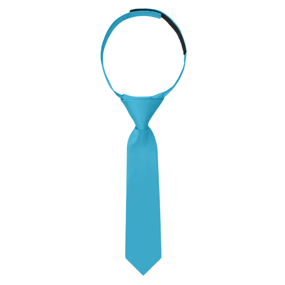 Baby's Solid 8" Hook-and-Loop Band Tie - Turquoise