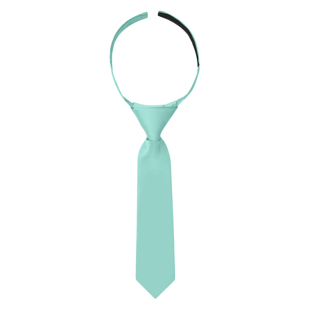 Baby's Solid 8" Hook-and-Loop Band Tie - Aqua