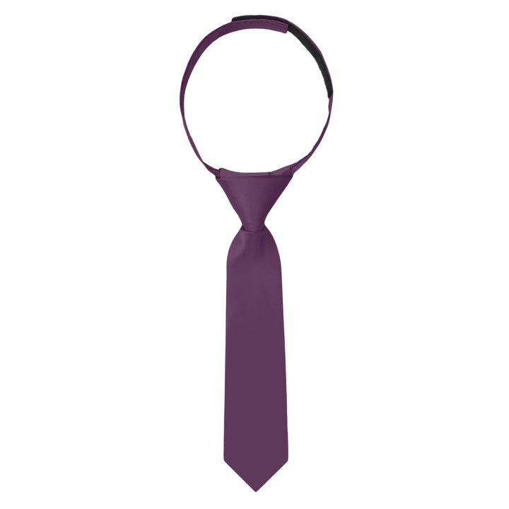 Baby's Solid 8" Hook-and-Loop Band Tie - Eggplant