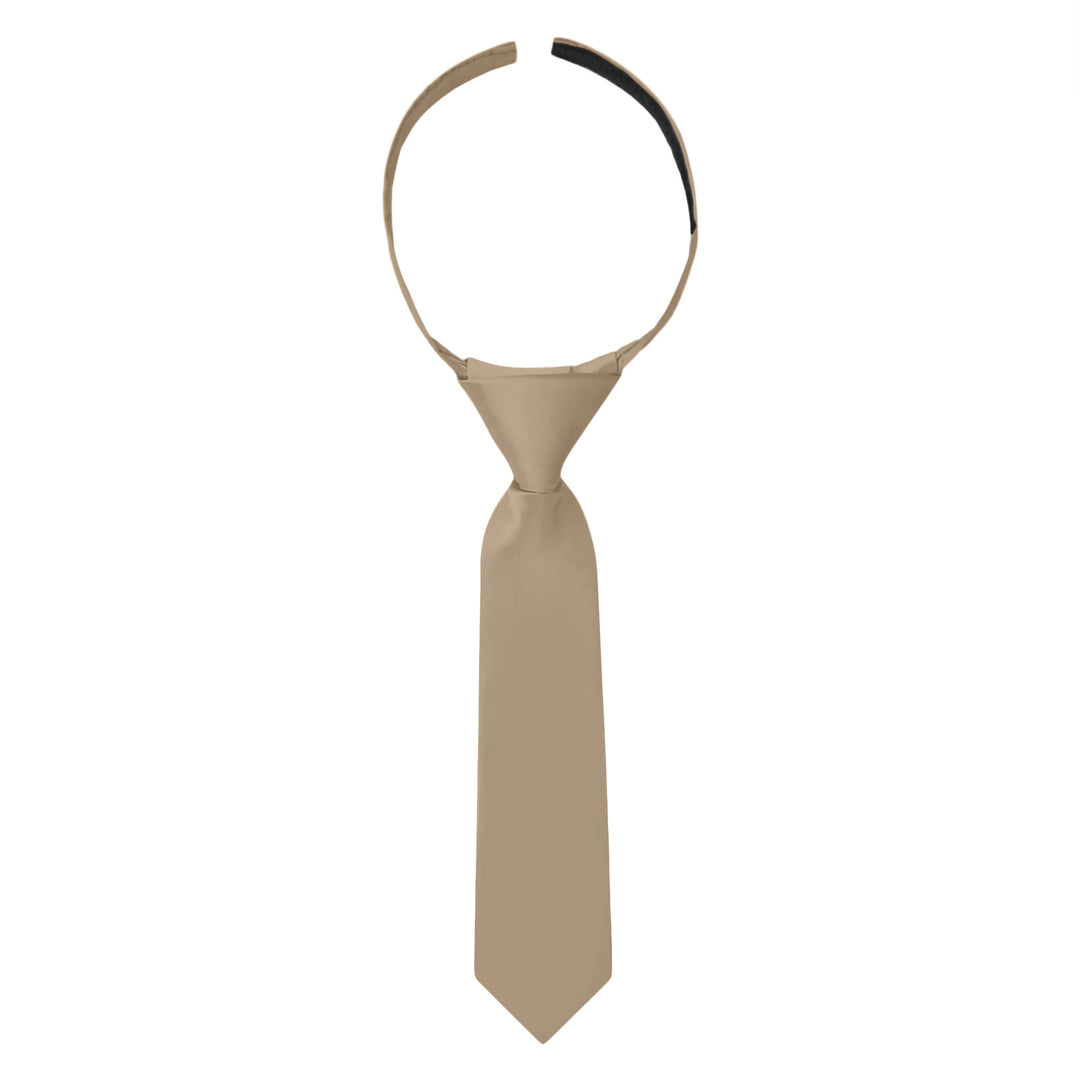Baby's Solid 8" Hook-and-Loop Band Tie - Tan