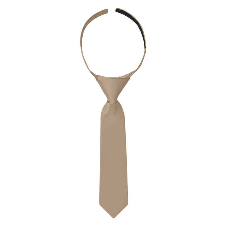 Baby's Solid 8" Hook-and-Loop Band Tie - Tan