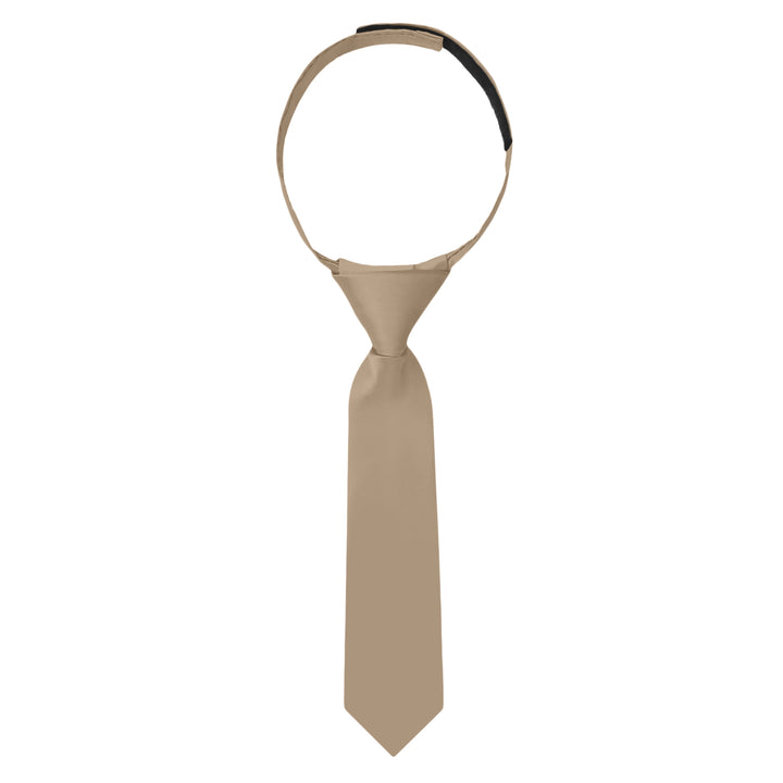 Baby's Solid 8" Hook-and-Loop Band Tie - Tan