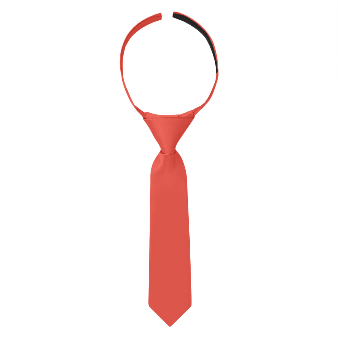 Baby's Solid 8" Hook-and-Loop Band Tie - Coral