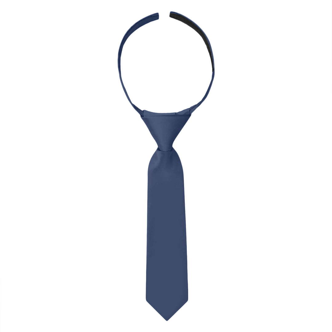 Baby's Solid 8" Hook-and-Loop Band Tie - Steel Blue