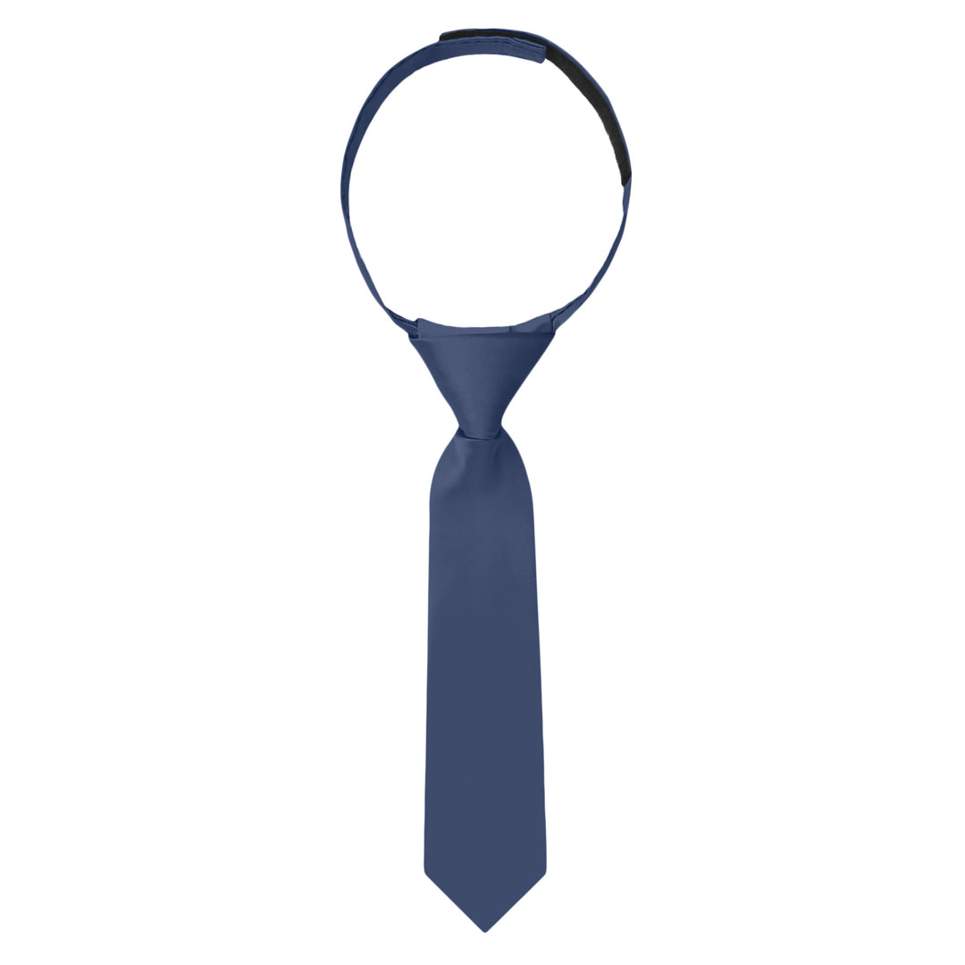Baby's Solid 8" Hook-and-Loop Band Tie - Steel Blue