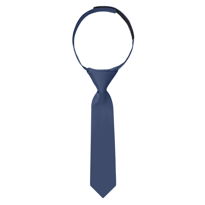 Baby's Solid 8" Hook-and-Loop Band Tie - Steel Blue