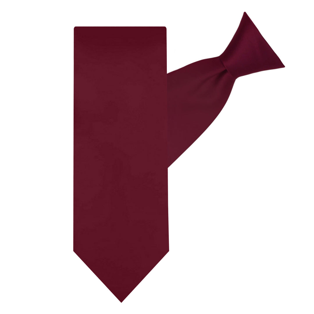 Solid Clip-On Tie - Burgundy