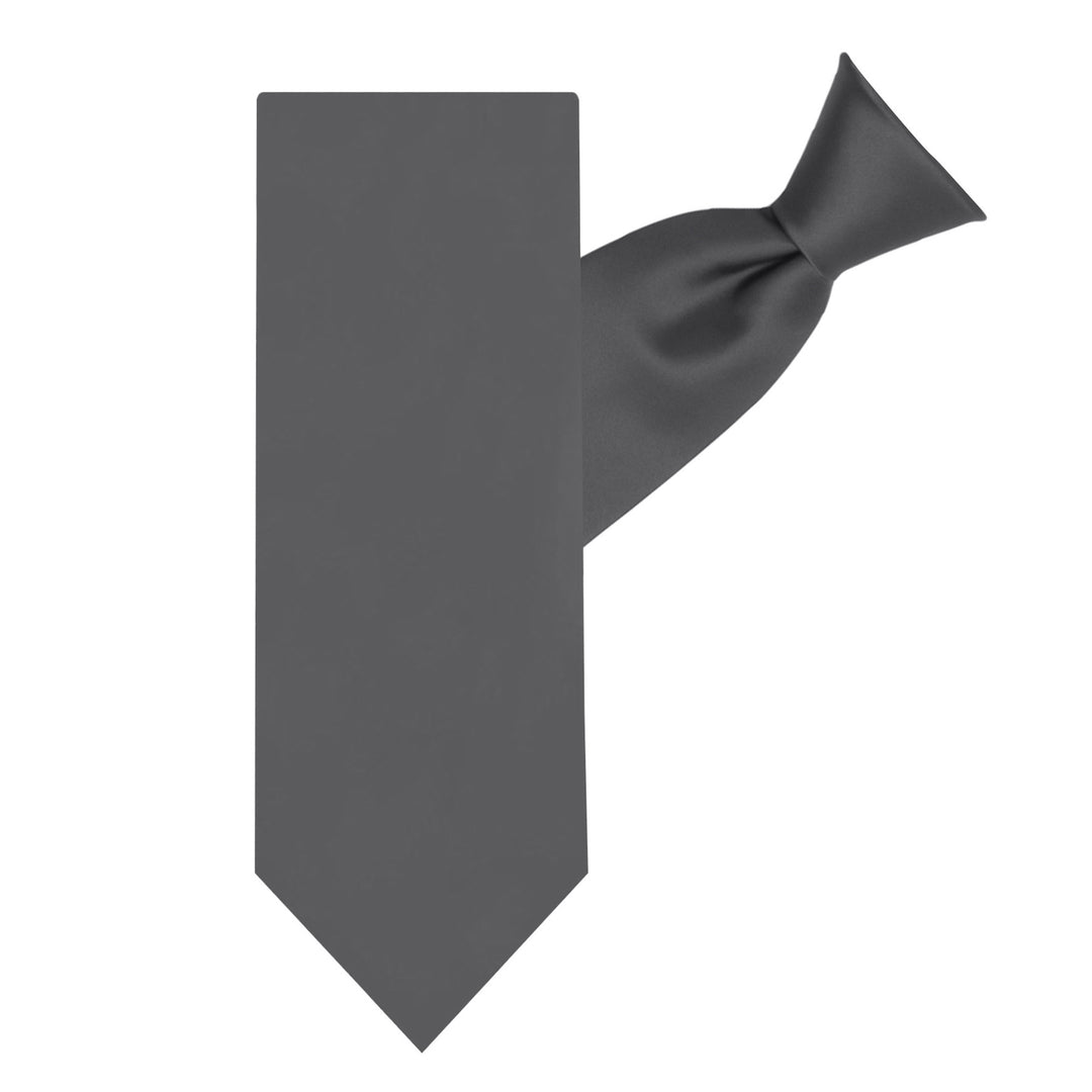 Solid Clip-On Tie - Charcoal