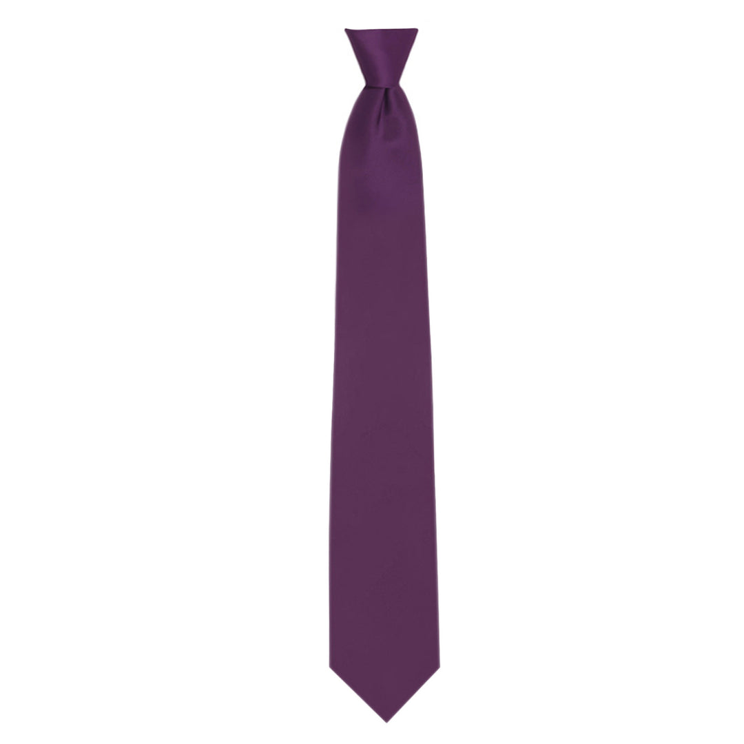 Solid Clip-On Tie - Eggplant