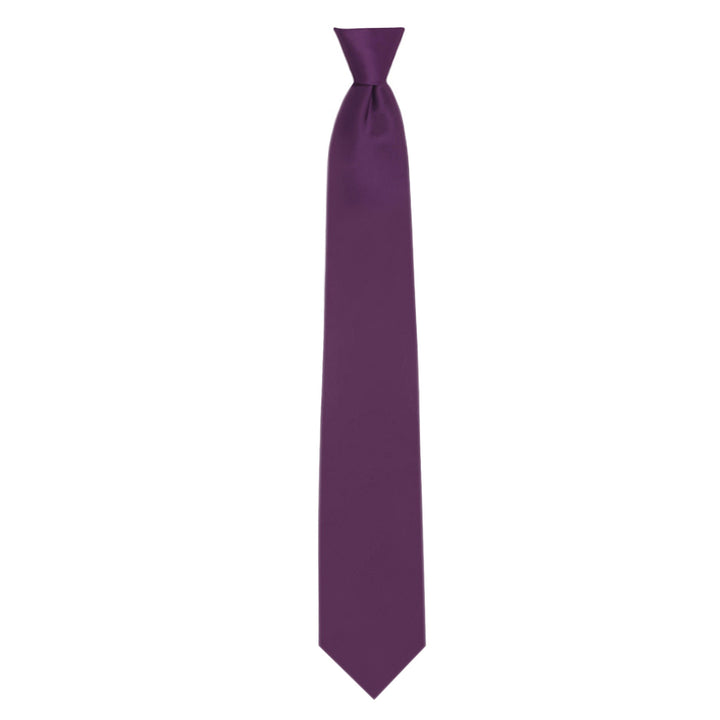 Solid Clip-On Tie - Eggplant