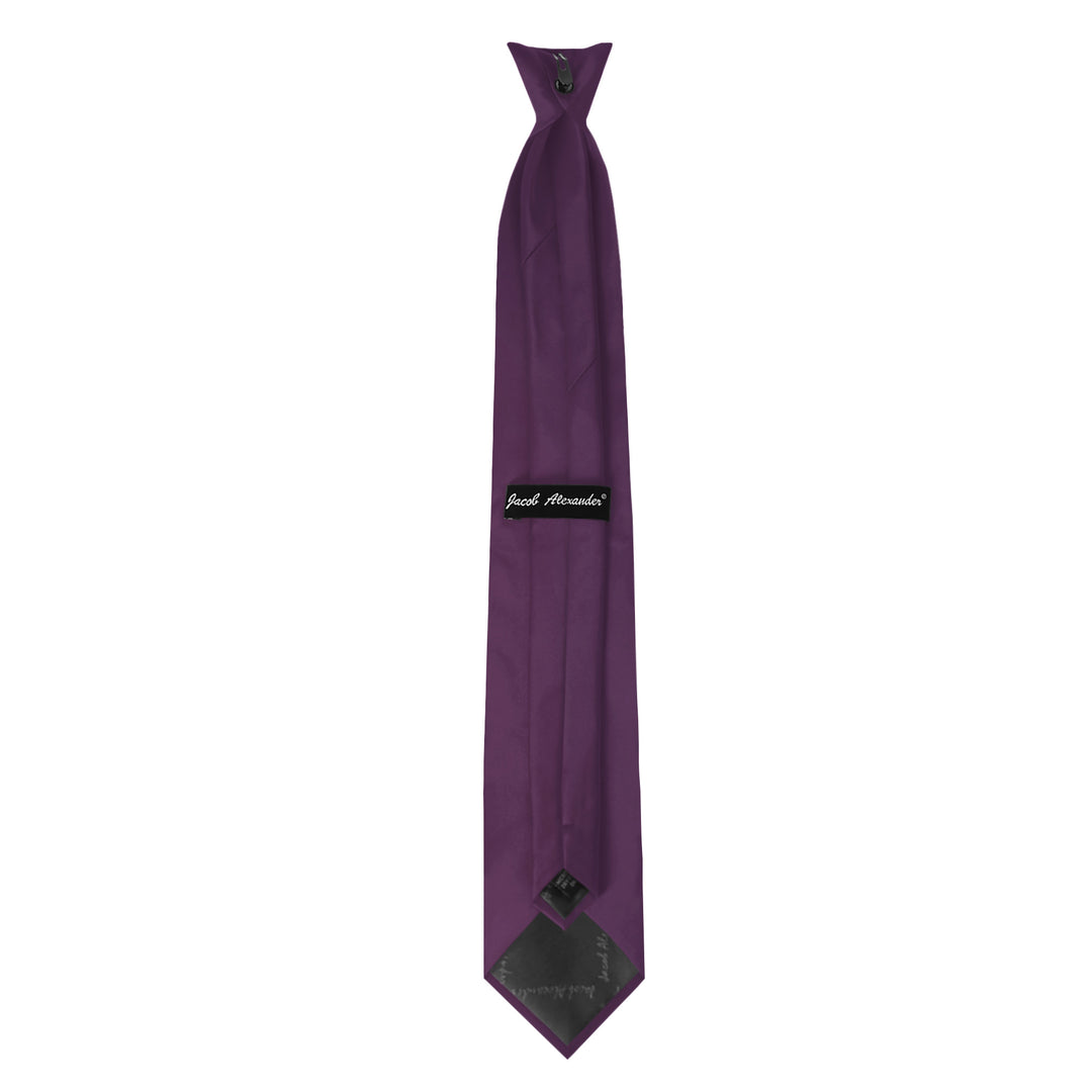 Solid Clip-On Tie - Eggplant
