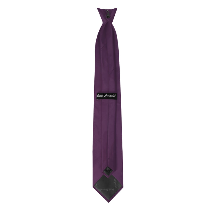 Solid Clip-On Tie - Eggplant