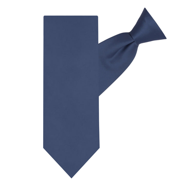 Solid Clip-On Tie - Steel Blue