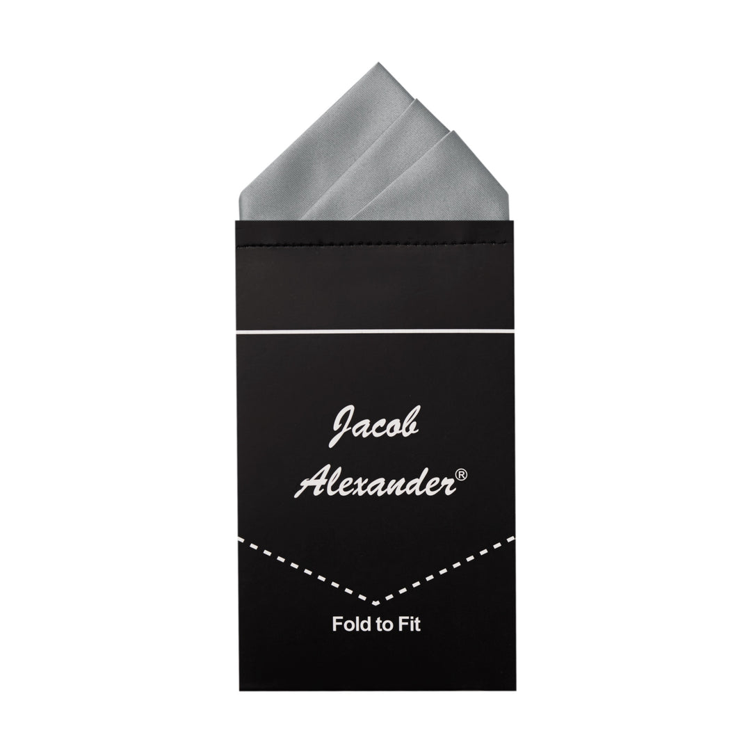 Pre-Folded Triangles Pocket Square - Silver