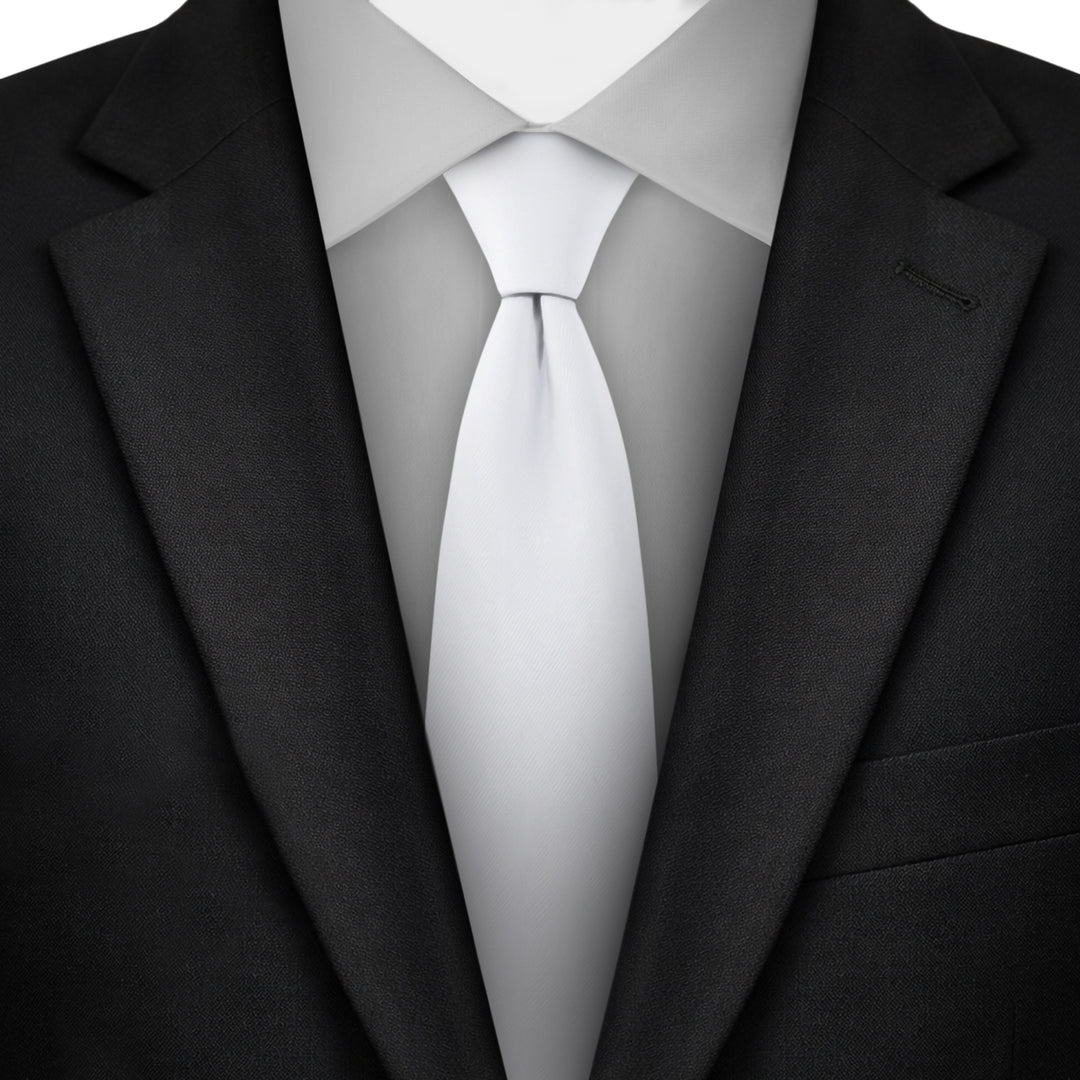 Kids' Prep Solid Tie - White