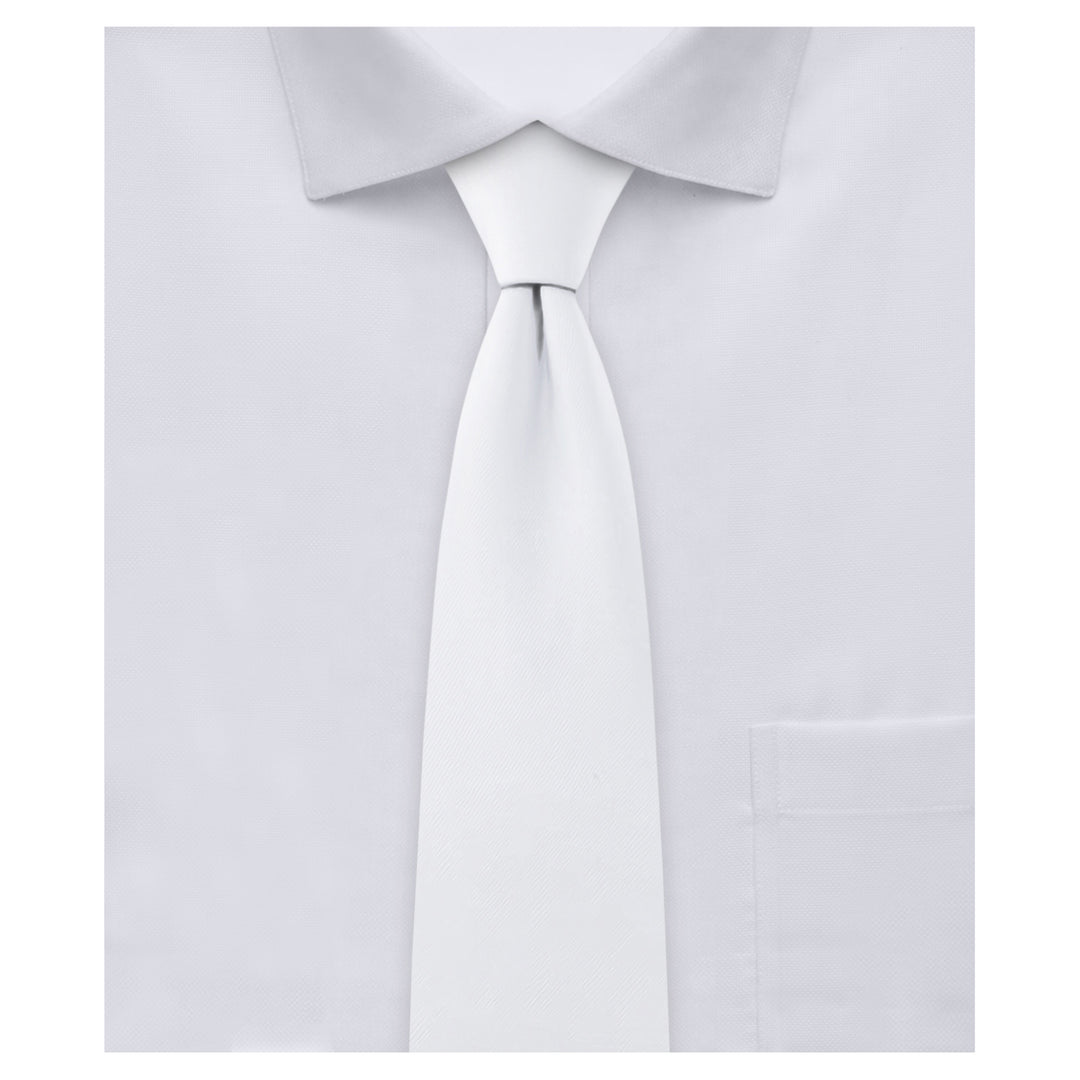 Kids' Prep Solid Tie - White