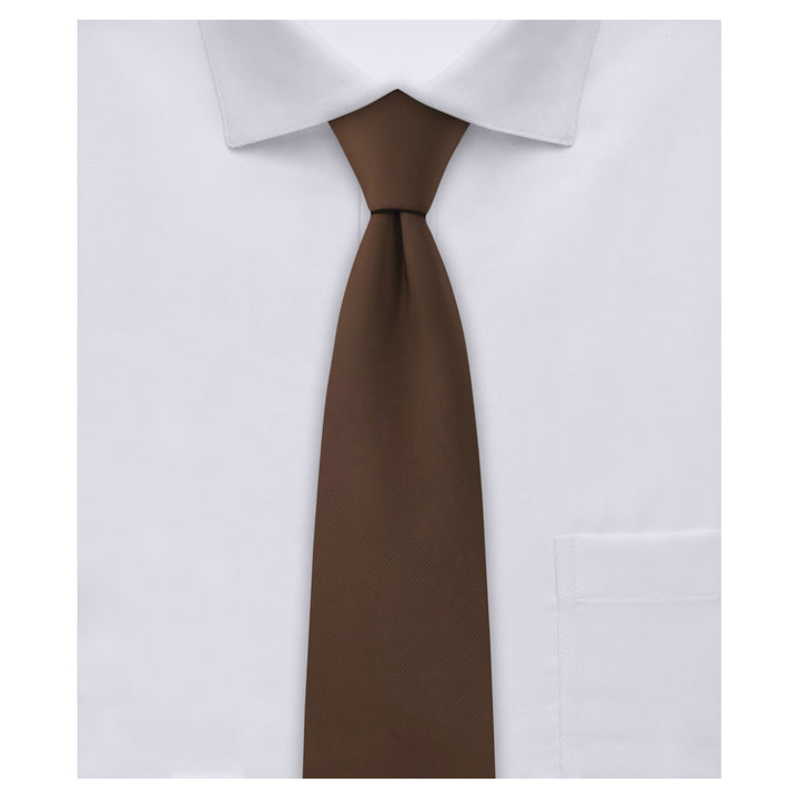 Kids' Solid 11" Zipper Tie - Brown
