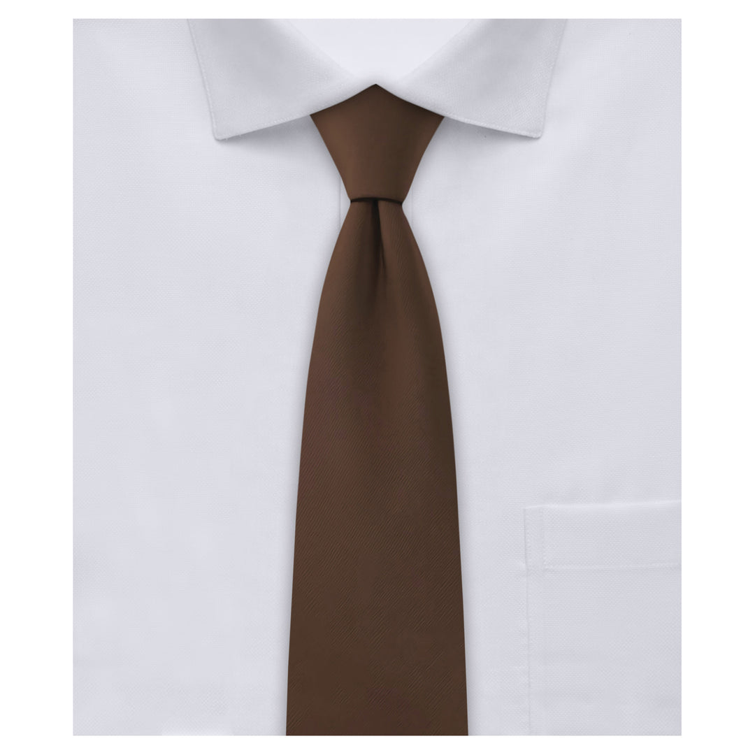 Kids' Solid 14" Zipper Tie - Brown