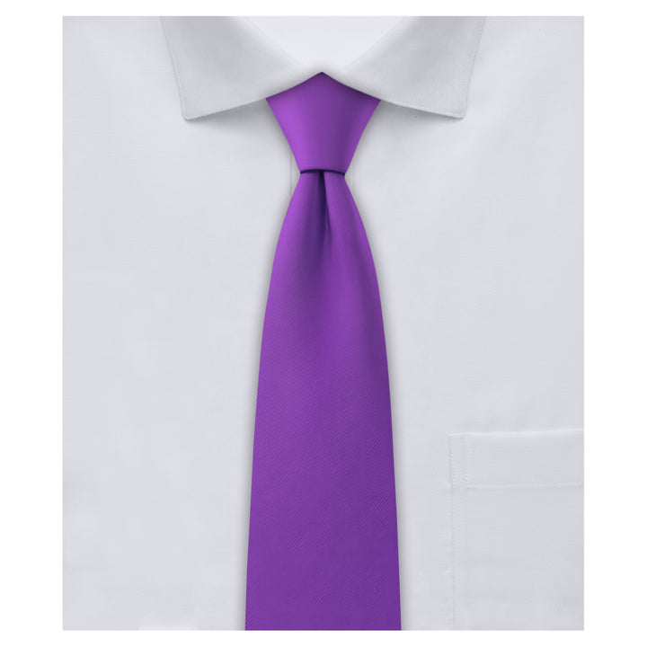 Kids' Solid 14" Clip-On Tie - Purple