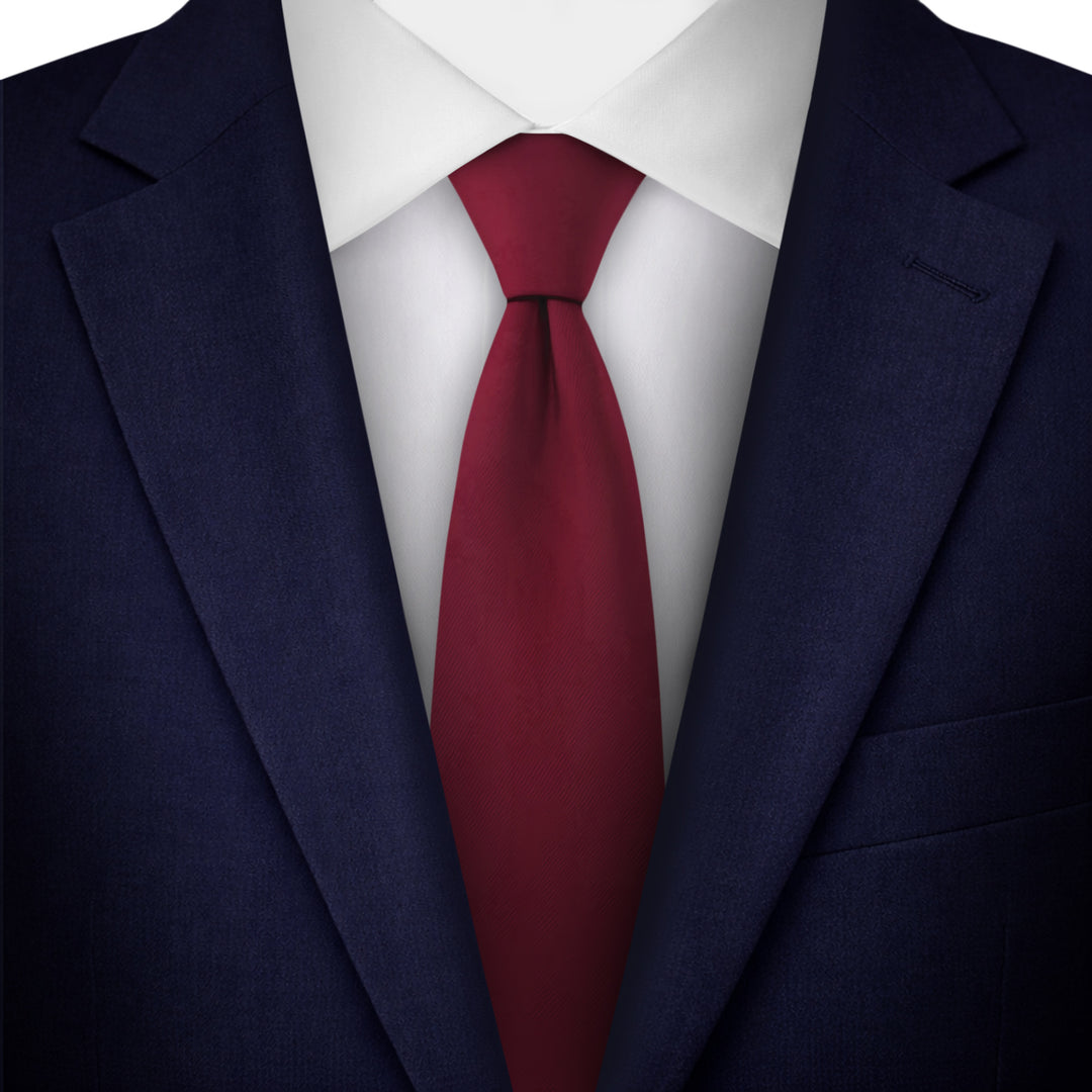 Kids' Solid 14" Clip-On Tie - Burgundy