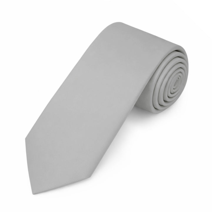 Solid Slim Tie - Silver