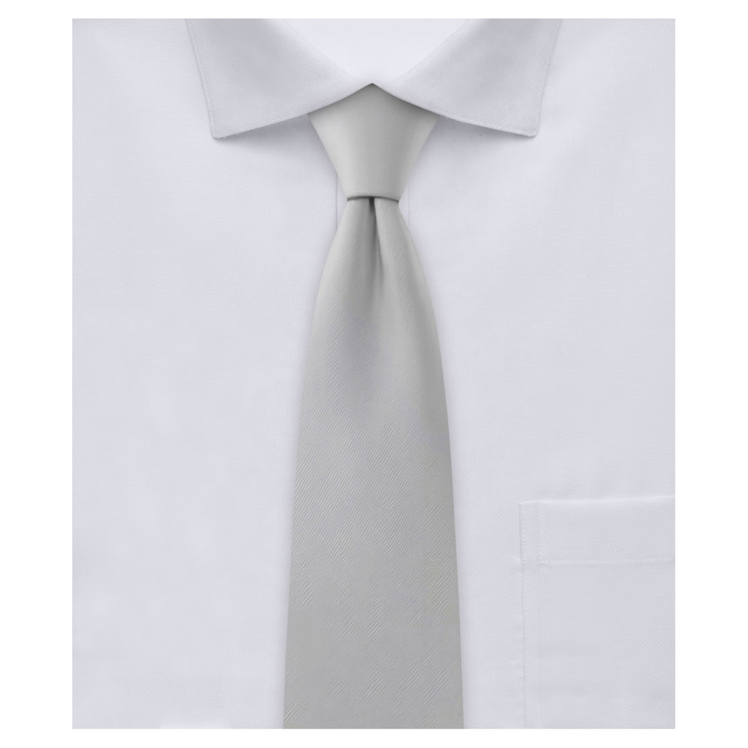 Baby's Solid 8" Hook-and-Loop Band Tie - Silver