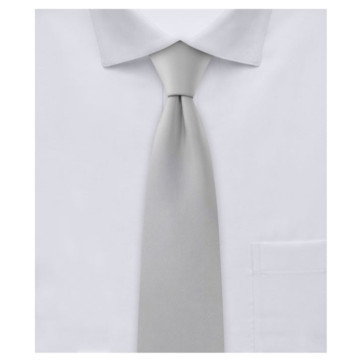 Kids' Solid 14" Zipper Tie - Silver