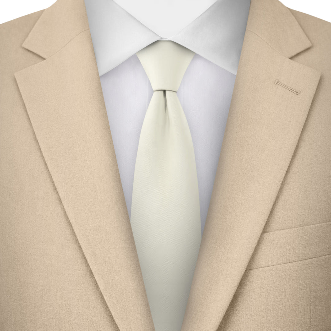 Kids' Solid 11" Zipper Tie - Ivory