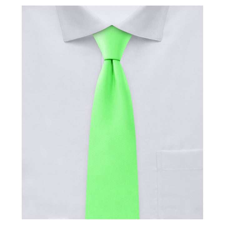 Kids' Solid 11" Zipper Tie - Lime Green