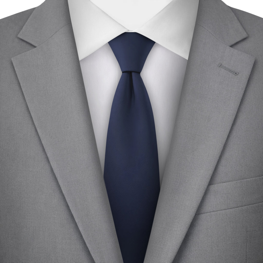Kids' Solid 14" Clip-On Tie - Navy Blue