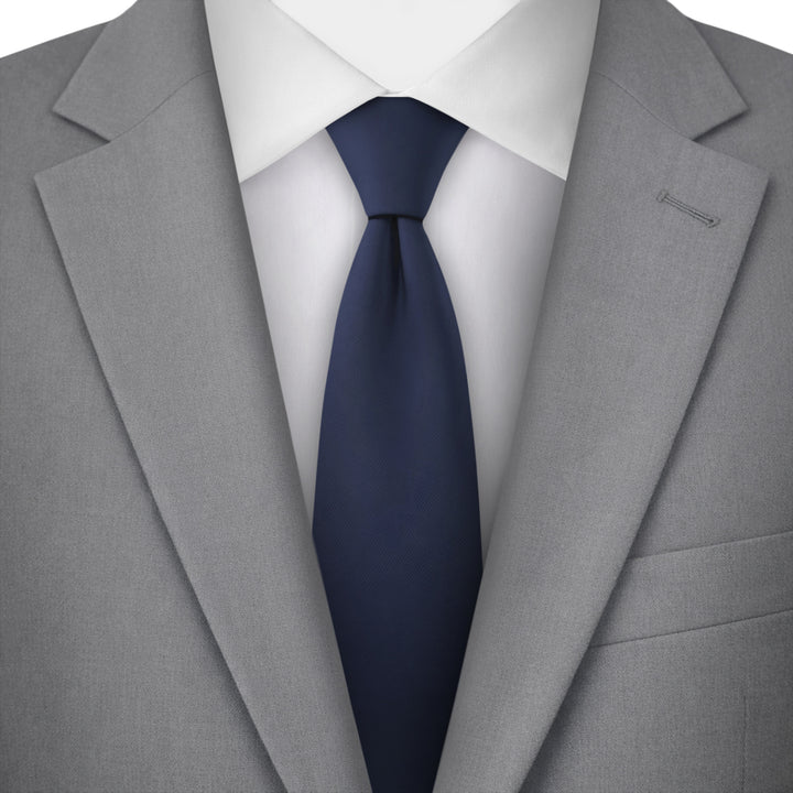 Kids' Solid 11" Zipper Tie - Navy Blue