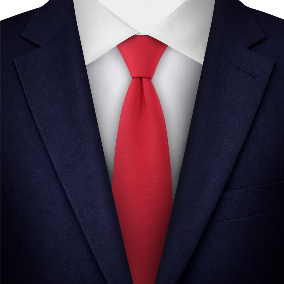 Solid Slim Tie - Red