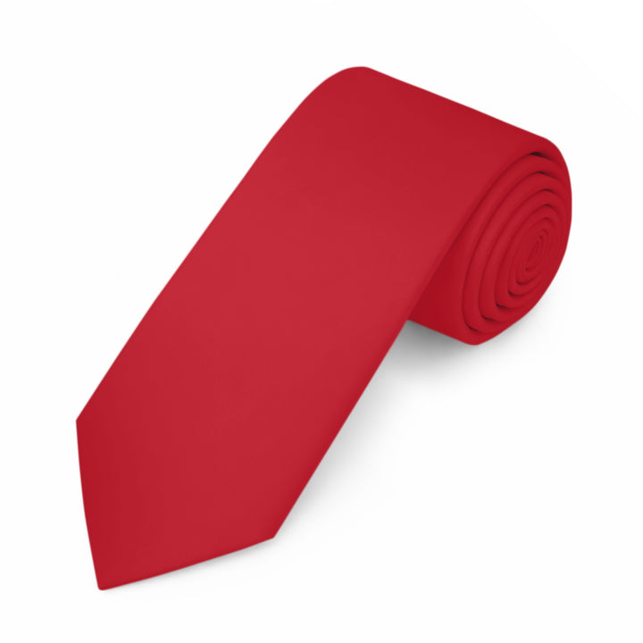 Solid Slim Tie - Red