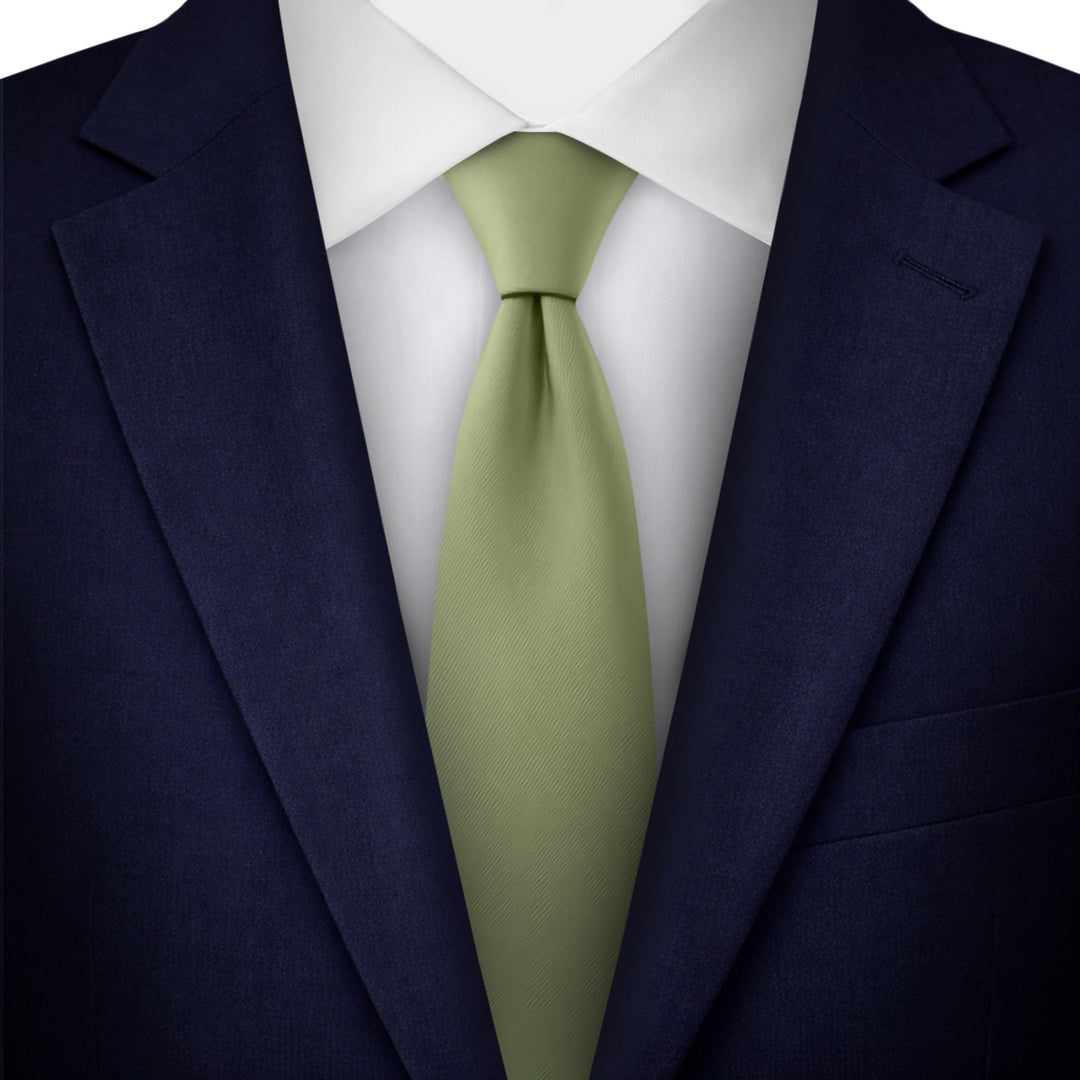 Kids' Solid 11" Zipper Tie - Olive Green