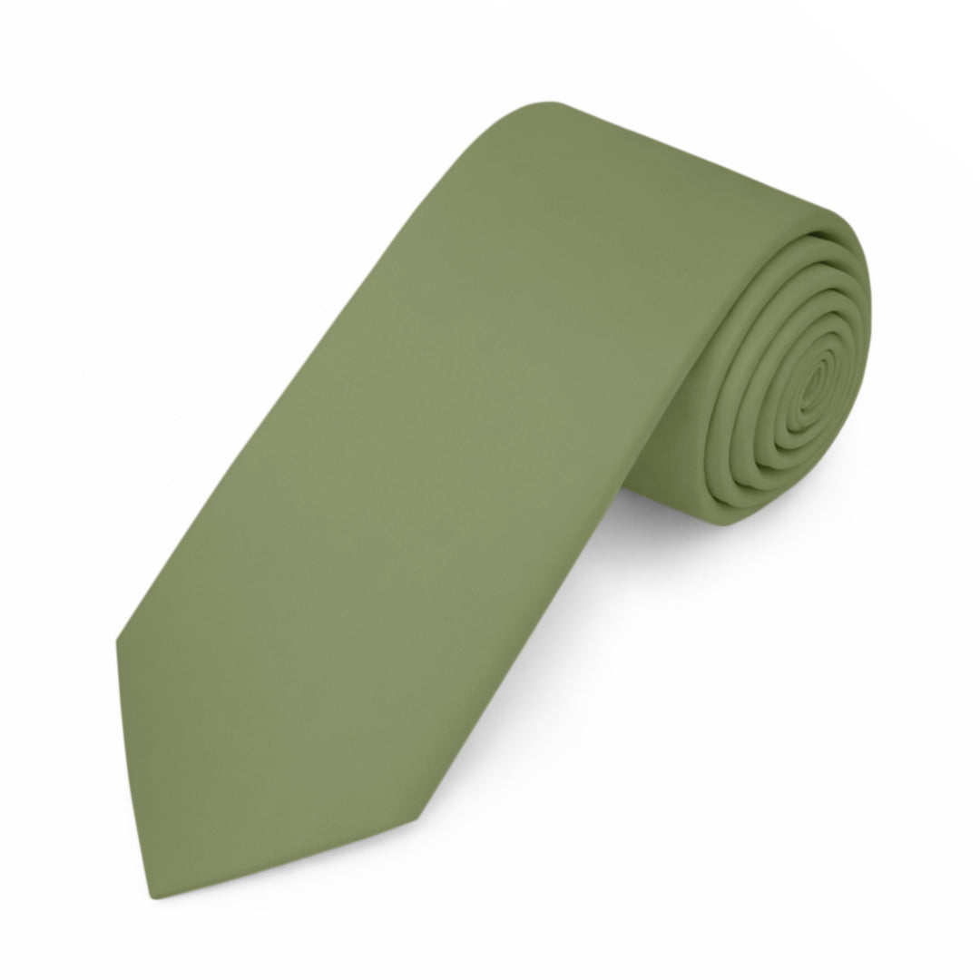 Solid Slim Tie - Olive Green