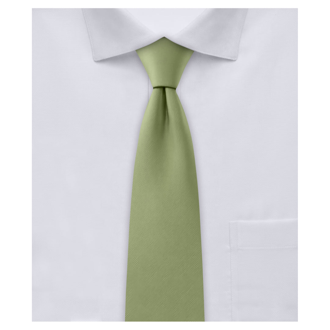 Wedding Kids' Solid 11" Zipper Tie - Olive Green