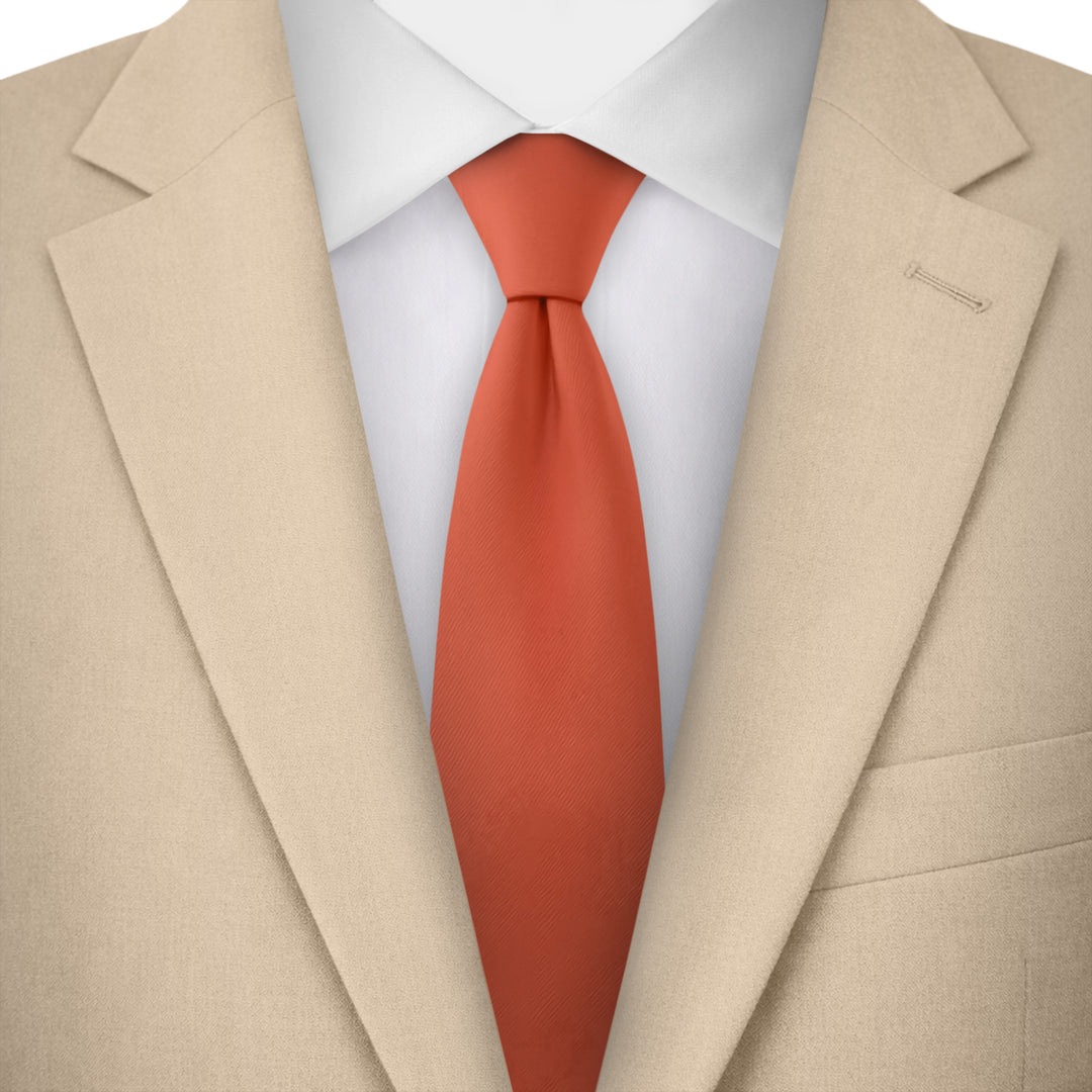 Kids' Solid 14" Zipper Tie - Rust