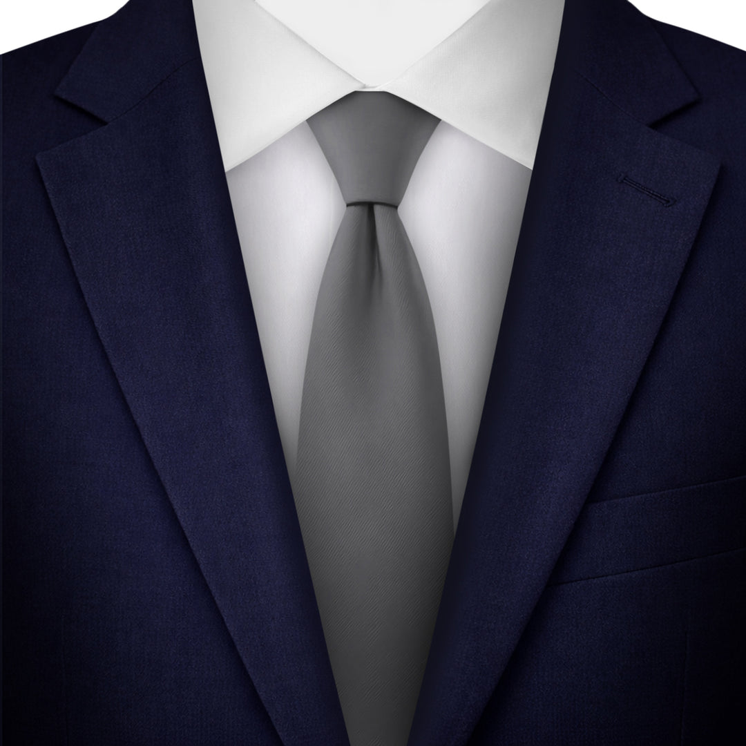 Kids' Solid 14" Zipper Tie - Charcoal