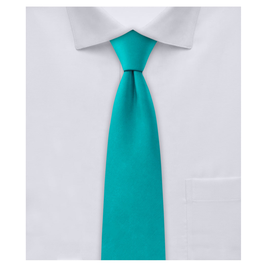 Kids' Solid 14" Zipper Tie - Teal Green