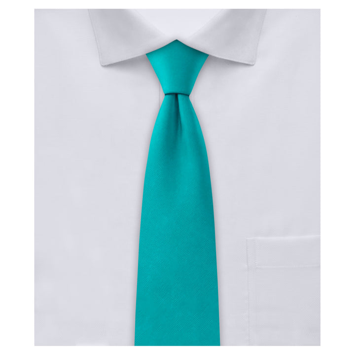 Kids' Solid 14" Zipper Tie - Teal Green