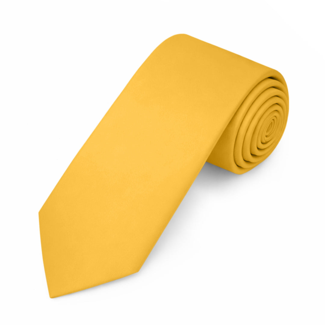 Solid Slim Tie - Bright Gold