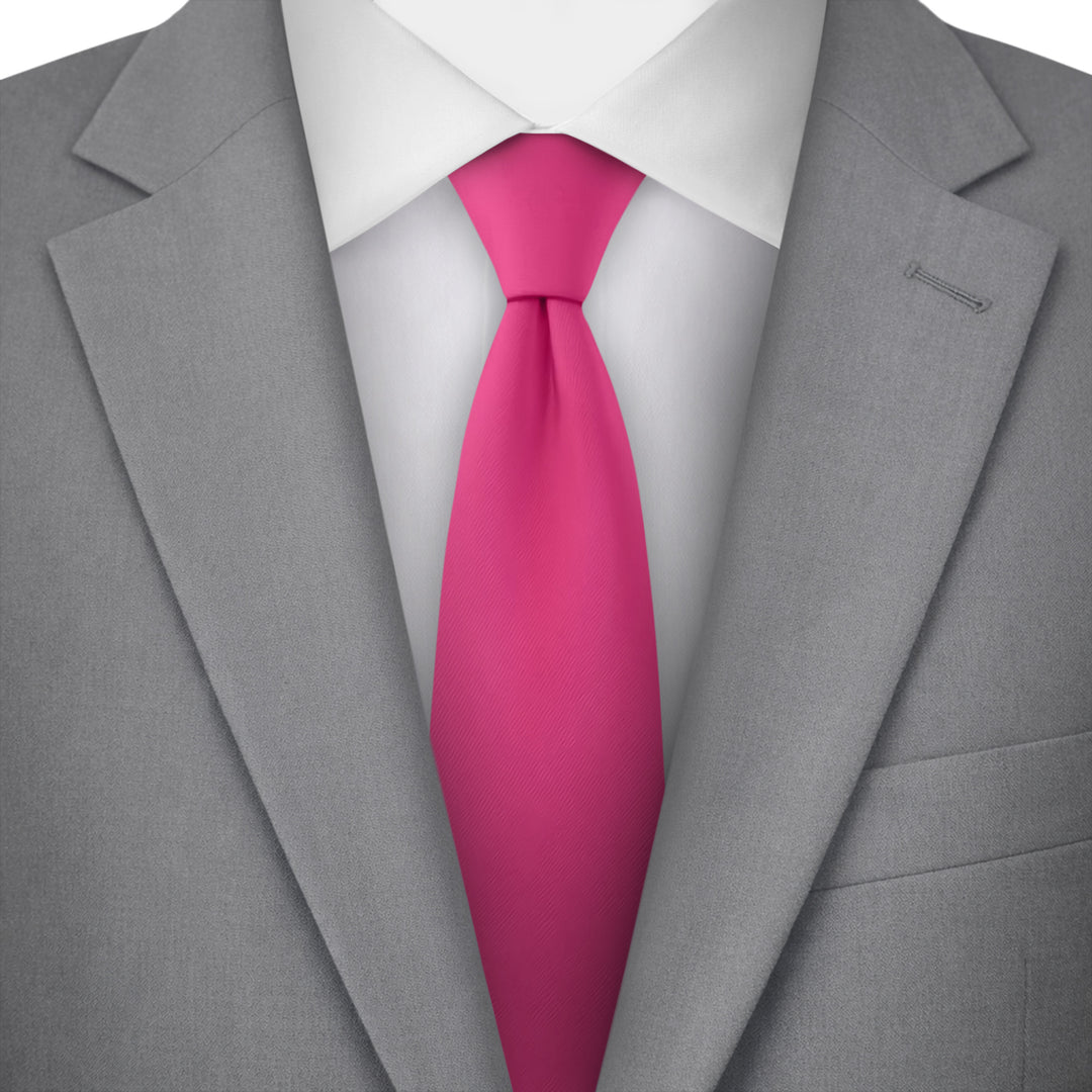 Solid Slim Tie - Fuchsia Pink