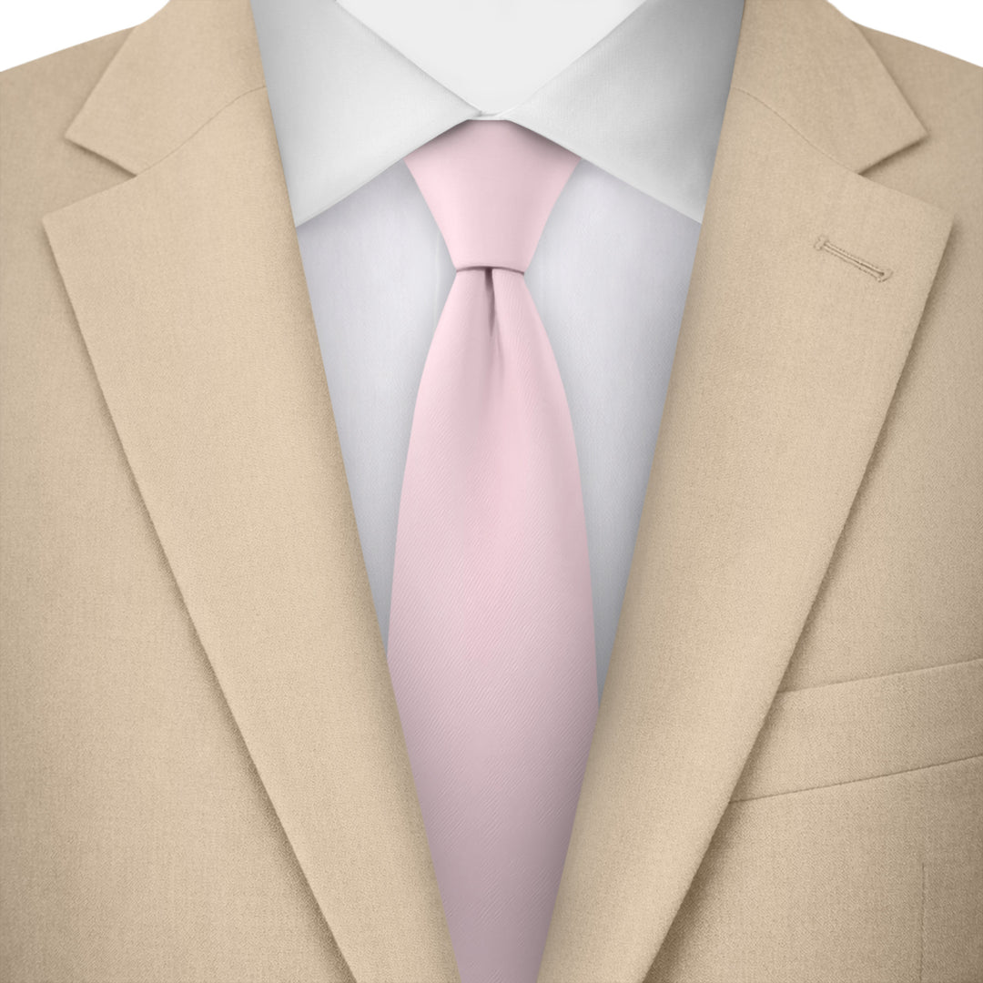 Kids' Solid 14" Zipper Tie - Bridal Pink