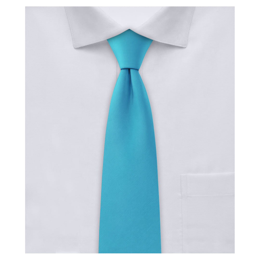 Wedding Kids' Solid 11" Zipper Tie - Turquoise