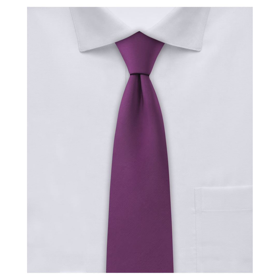 Kids' Solid 14" Zipper Tie - Eggplant