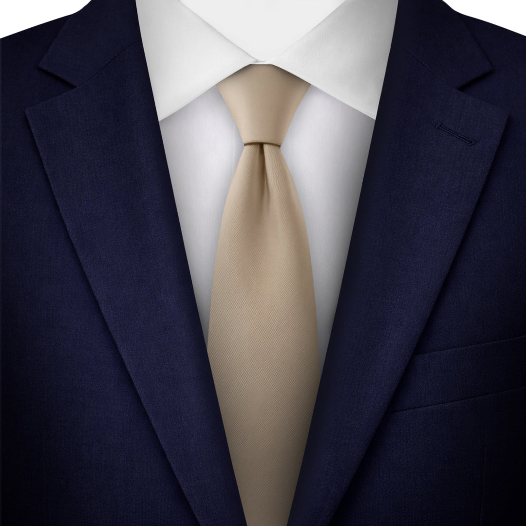 Kids' Solid 14" Zipper Tie - Tan